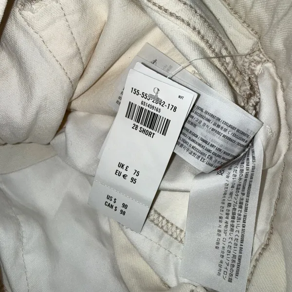 Abercrombie & Fitch Curve‎ Love Ankle Straight Jeans Womens 28 Short Cream NWT - Image 5