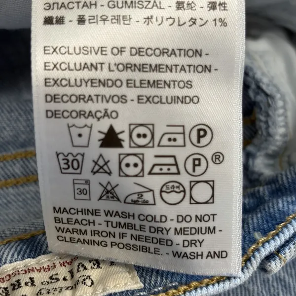 Levi's Premium Womens 25x27 Wedgie Jeans‎ High Rise Button Fly Light Wash Ankle - Image 12