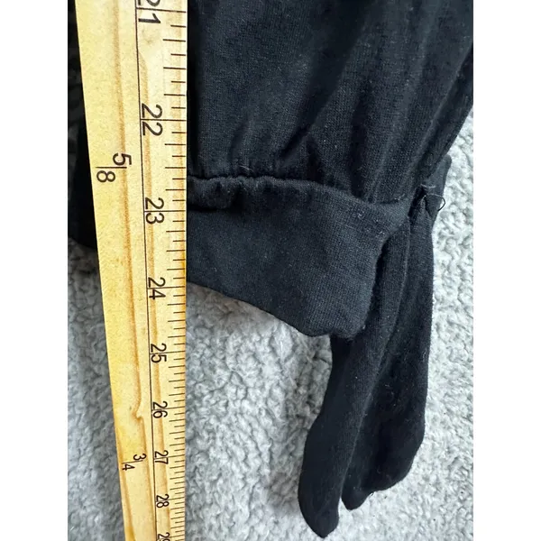 Loft Beach Jumpsuit Womens‎ M Black Surplice V-Neck Tie Ankle Tapered Leg Casual - Image 7