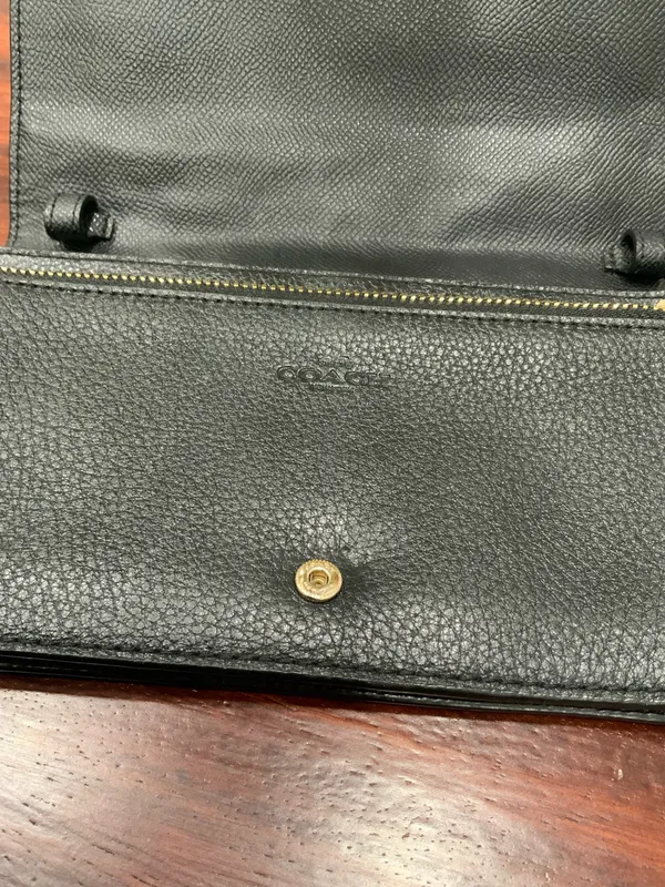 Authentic Coach wallet, pebble-grain leather, black with gold... - Image 12