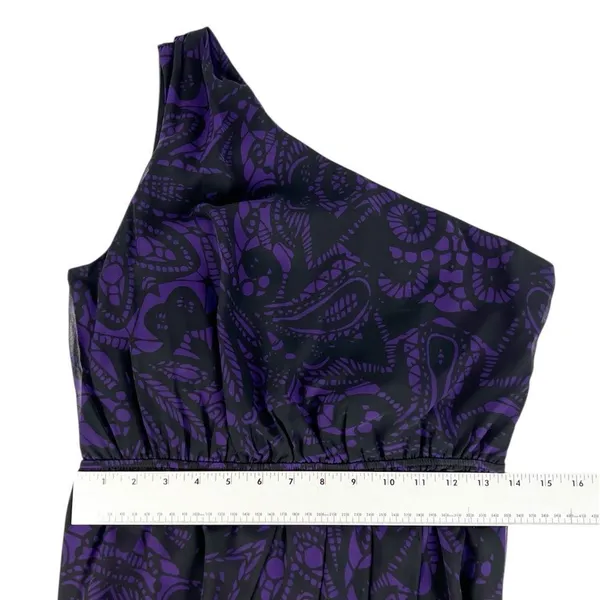 Express‎ Purple Black One Shoulder Chiffon Sheath Cocktail Dress Size Small - Image 5