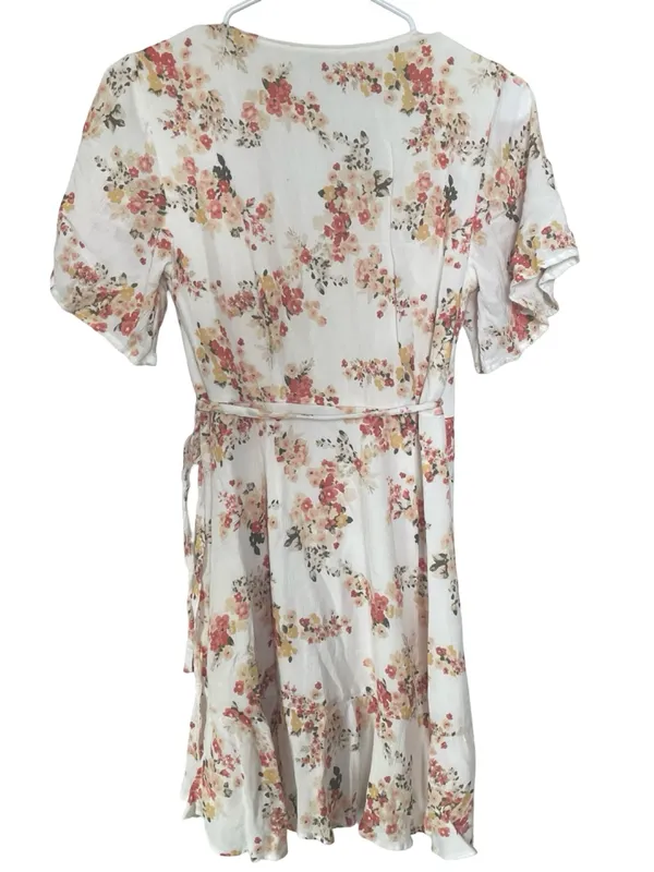 Abercrombie & Fitch Floral Flutter Sleeve Wrap Mini Dress Small Cottagecore - Image 8