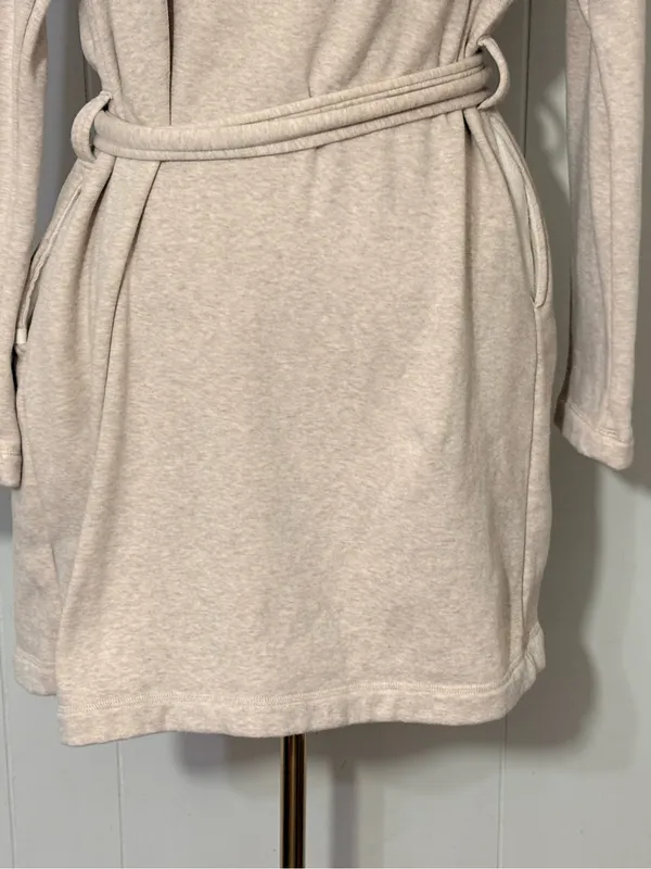 UGG Clarence Fleece Wrap Robe Oatmeal Beige Cozy Lounge Size M - Image 9