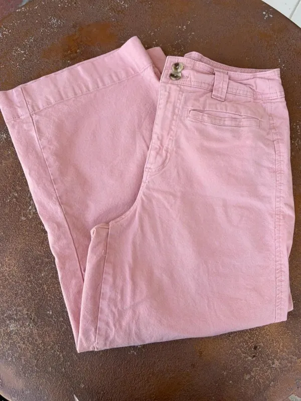 A New Day pink wide leg cropped until it’s pants sz 4 #wideleg #preppy #momcore #spring - Image 5