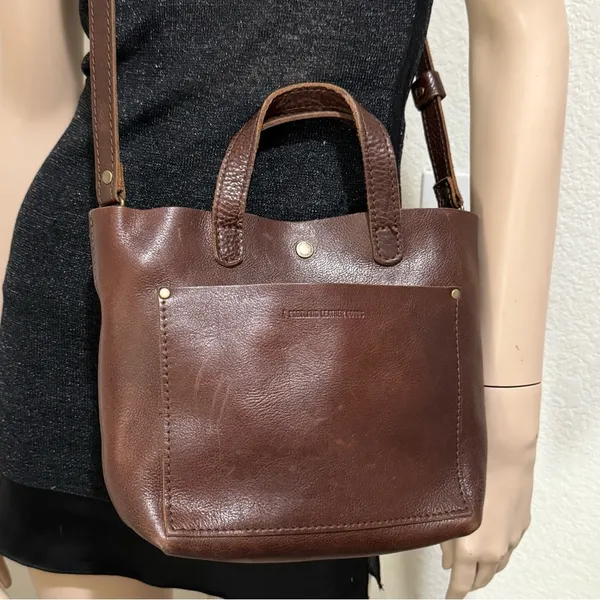 PLG PORTLAND Leather Goods “Almost Perfect” Mini Crossbody Tote Bag - Image 4