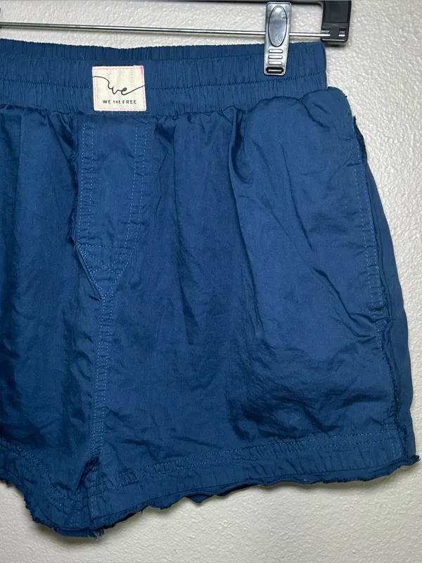 Free People Day To Day Blue Cotton Blend Loungewear Boxer Shorts Women’s Size XS - Image 4