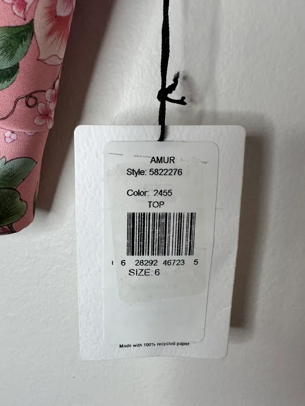 Amur Christa Floral Bustier Top - Size 6 - NEW with Tags - Image 8