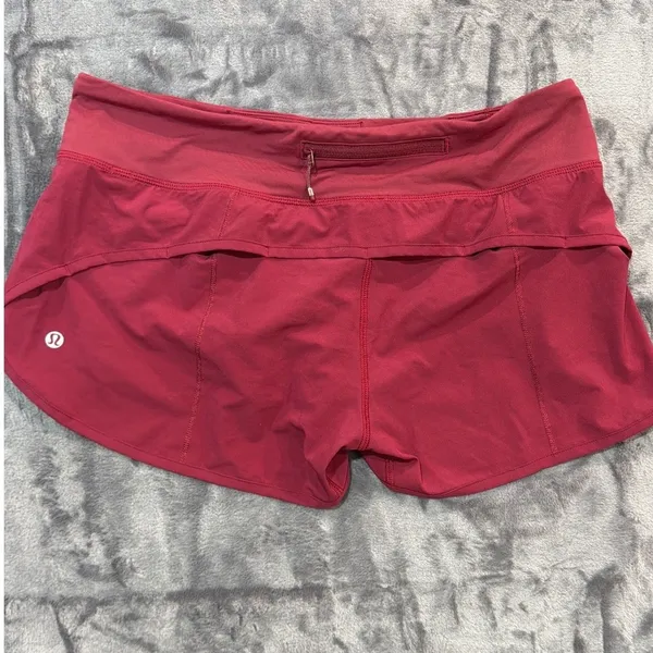 Lululemon Speed Up Shorts Womens Dark Pink Low Rise Running 8 - Image 2
