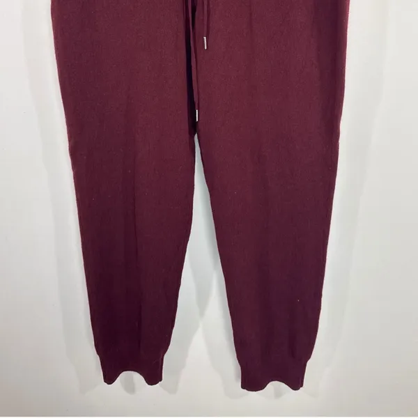 Quince Burgundy 100% Mongolian Cashmere Jogger Sweatpants Women Medium NWT - Image 5