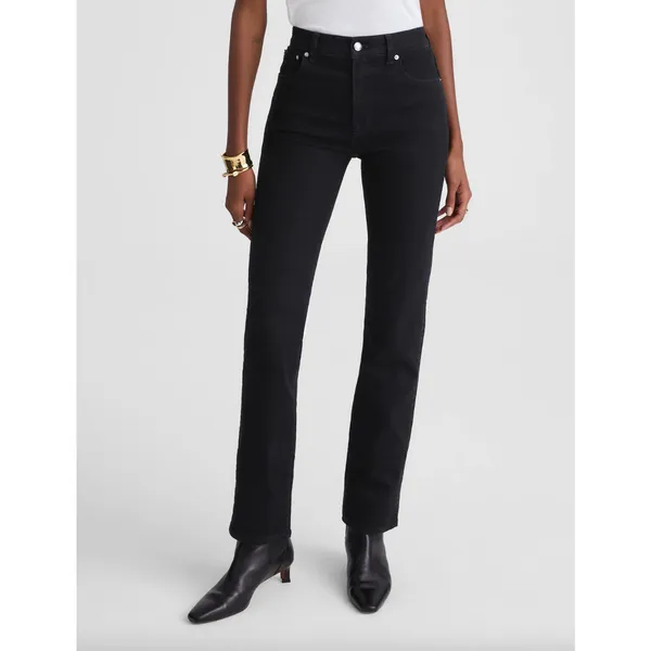 Madewell The Longline Straight Jean Black Frost Comfort Stretch Denim US 28 NWT - Image 2