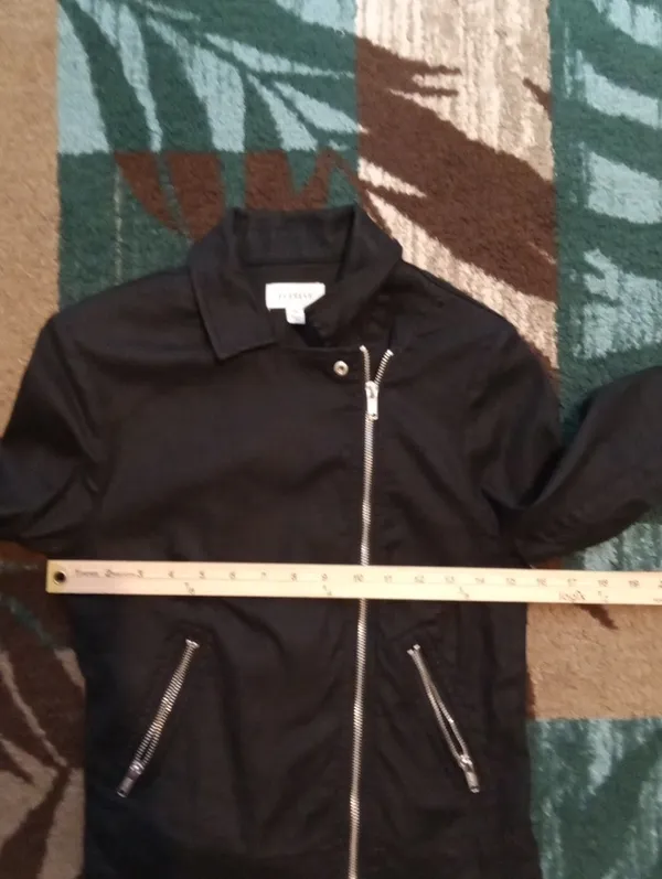 Evereve Jagger Moto Jacket Line Blend Black Shoukder Pads Womens Size Xs - Image 8