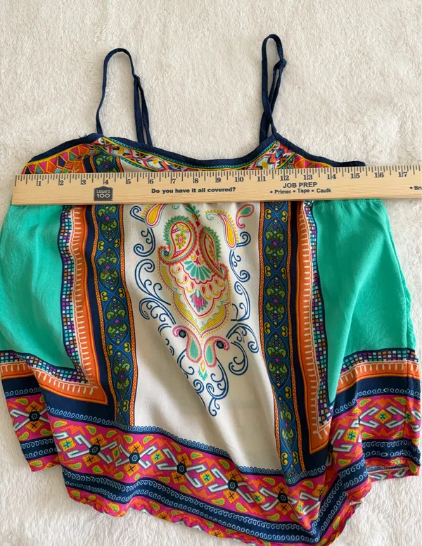 Flying Tomato Boho Euro Summer Festival Beach Paisley Spaghetti Strap Tank L - Image 9