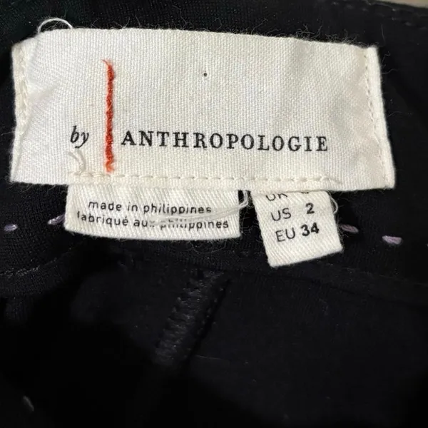 Anthropologie Black Cropped Wide-Leg Pants Size 2 - Image 3