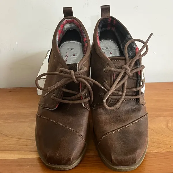 BOBS by‎ Skechers Womens Brown Chukka Boots Plaid Lined Memory Foam Size 7.5 - Image 4