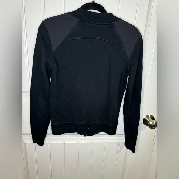 Vince Black Cotton Blend Full Zip Jacket - Image 7