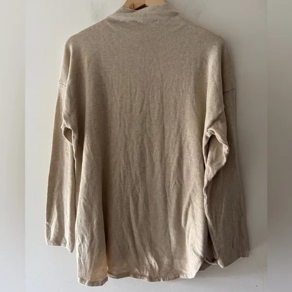 Michael‎ Kors Beige Oatmeal Mock Neck Oversized Sweater - Image 4