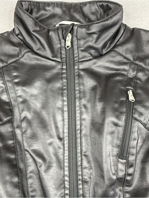 Spyder Womens XXS Black Shimmer Moto Softshell Jacket Full Zip Fitted - Image 2