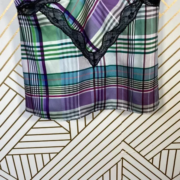 Zara Check Plaid Lace-Trimmed‎ Camisole Top - Image 4