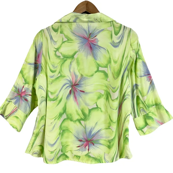 VTG Sea Suns Blouse Top Womens Small Tropical Floral Cottagecore Boho‎ Bratz USA - Image 2