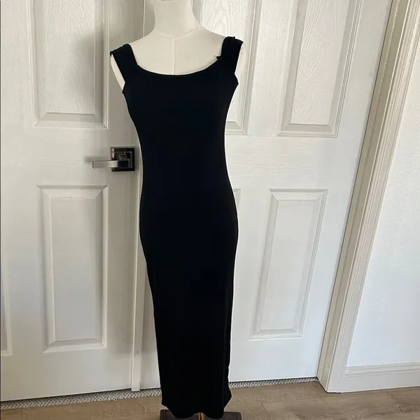 EDIKTED Kyla Off Shoulder Ribbed Midi Dress, Black, Size Small, NWOT - Image 2