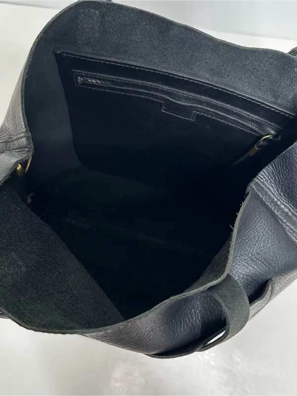 Madewell Black 100% Leather Transport Tote Bag Large 14x12 - Image 5