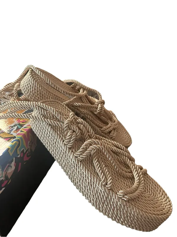 Cape Robbin Natural Rope Wrap Sandals - Image 4