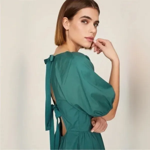 Peter Som X RTR Green Puff Sleeve Dress Size 4 - Image 7