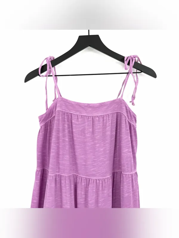 AMERICAN EAGLE Tiered Midi Dress Lilac Purple M - Image 2