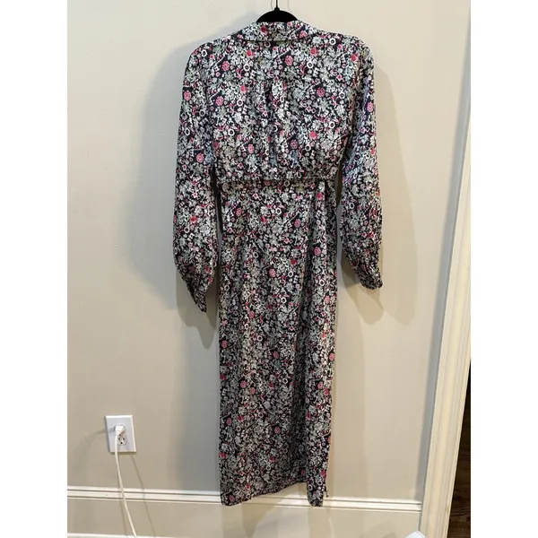 $395 Cinq A Sept Women's Blue Multi Quin Floral Print Long Sleeve Dress‎ Size 2 - Image 4