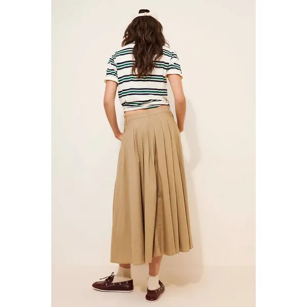 Free People All Around Midi Maxi Full Skirt Olive Tan Khaki Size XL Neutral NWT - Image 7