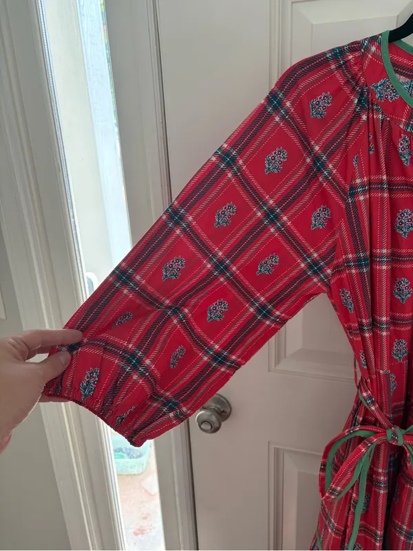 Printfresh Main Street Dress in Nostalgia Plaid Joyful Red Cotton Size Small NWT - Image 8