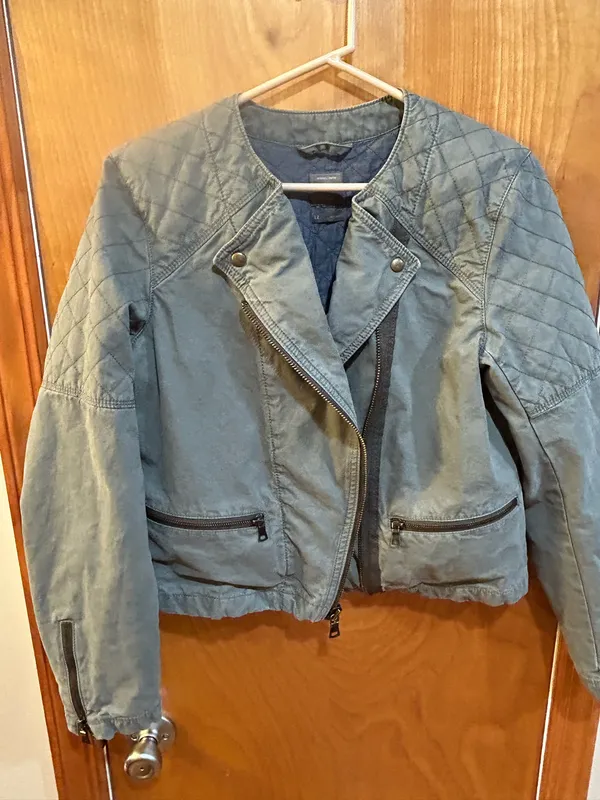 Women’s Gap quilted Canvas Moto Jacket Size 12 - Image 7