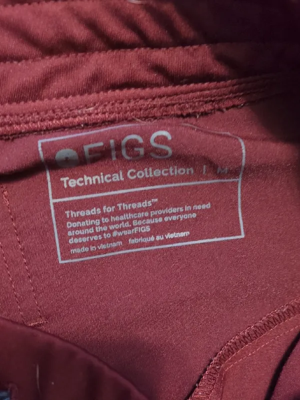Figs Maroon Joggers Size Medium - Image 2