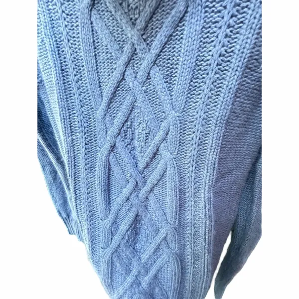 J. Crew Cable Knit Light Blue Mock-neck Sweater XXS wool rabbit hair blend - Image 4