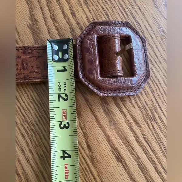 Woodward Cowhide Leather Crocodile Embossed Brown Belt Size M - Image 6