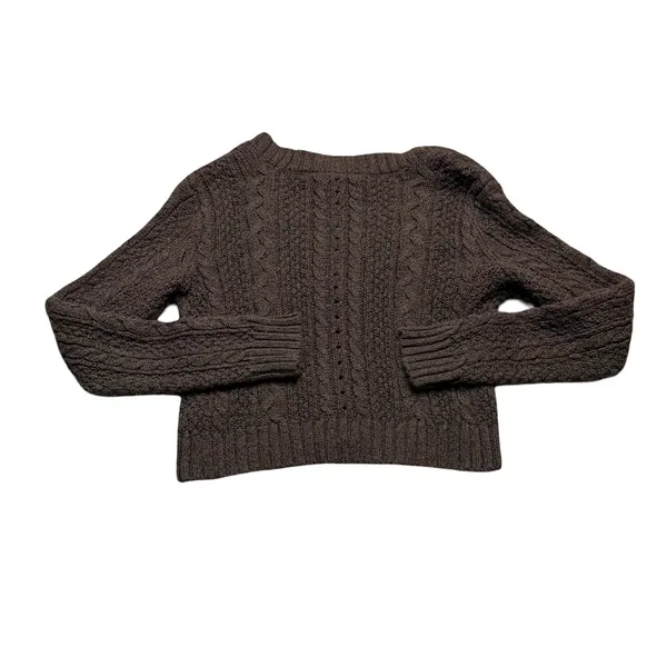🤎 American Eagle Y2K Cable Knit Cropped Cardigan Brown Size Small‎ 🤎 - Image 5