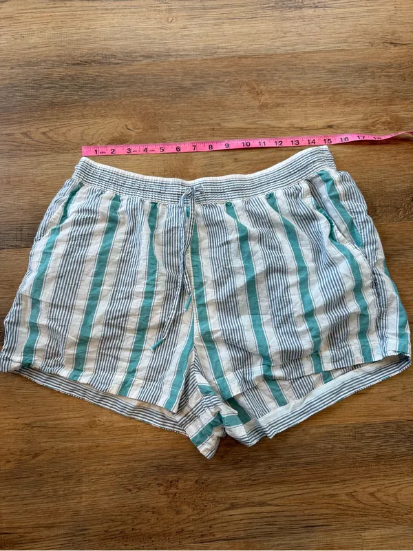 dip Striped Sleep Shorts - Teal & White Women’s L - Image 4