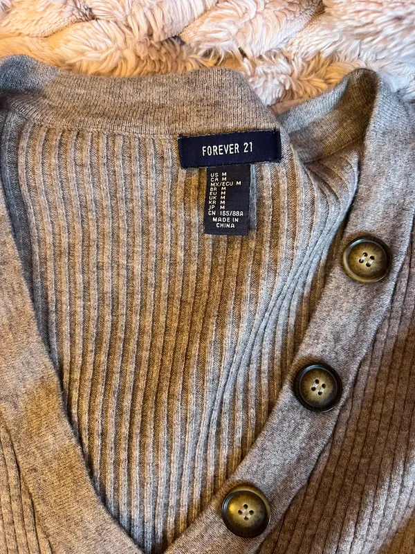 Grey V-Neck Sweater  - Image 2