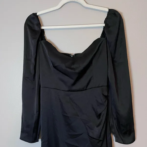 Wilfred Aritzia Anfora Satin Bustier Corset Slit Midi Dress Black Whimsigoth - Image 4