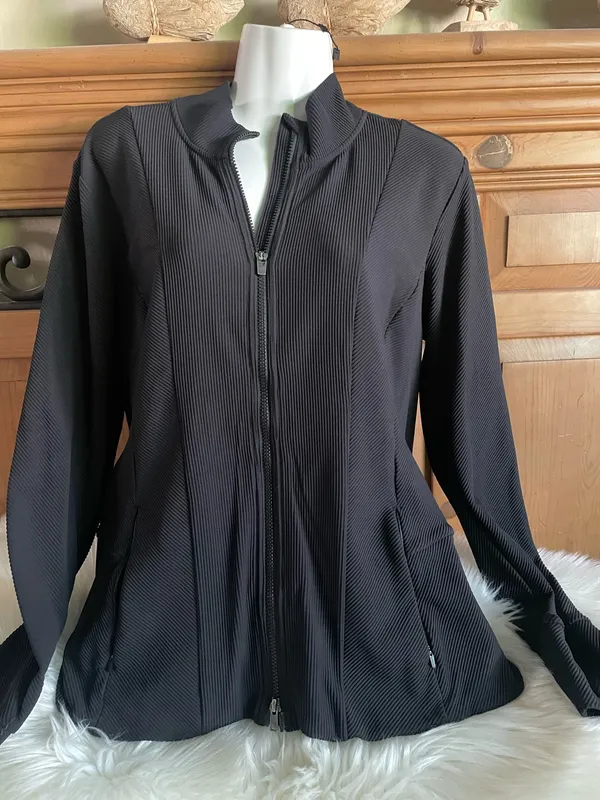 Athleta Shanti Ribbed Jacke... Women's Athletic Zip-Up Jacket with Thumbhole - Image 5