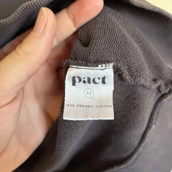 Pact Gray Pullover Hoodie Unisex‎ Size Medium, Organic Cotton - Image 7