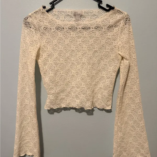 West of Melrose Cream Lace Top: Size- XS - Image 2