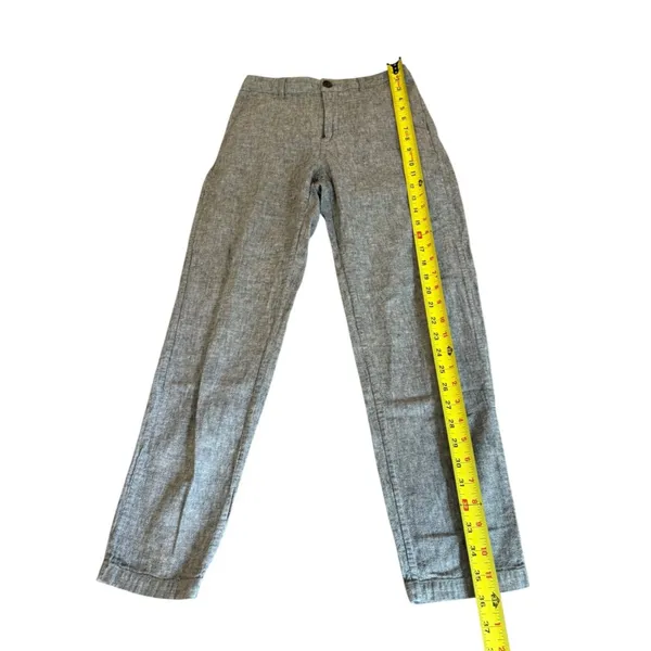 Uniqlo Linen Cotton Blend Tapered Trouser Pants Gray Womens Size XS - Image 7