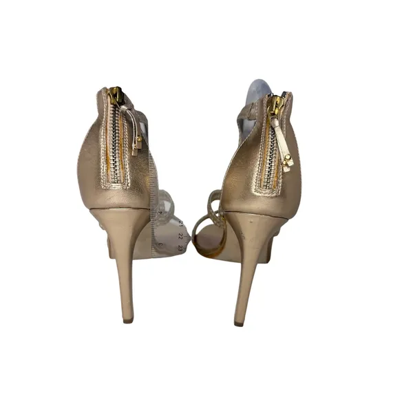 Glint Gold Braided Strappy Heel Stiletto Sandals Shoes sz 8.5M‎ Maximalist - Image 5