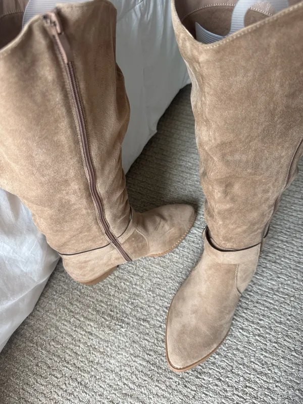 NWOT Luoika Women's Extra Wide Calf Cowboy Knee High Boots, Wide Width Cowgirl Slouchy Boots Chunky Pump size 11.5 - Image 6