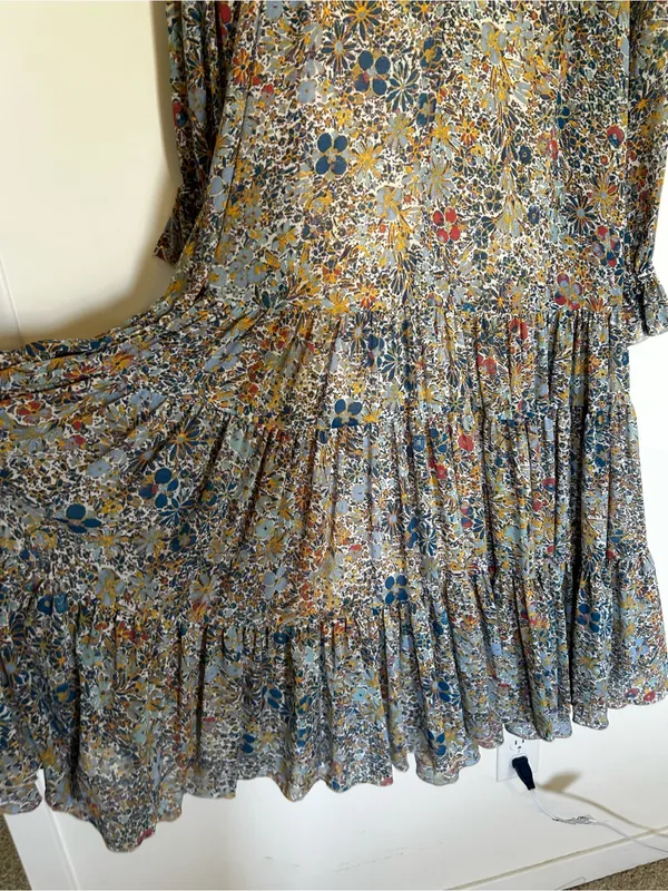 Free People Feeling Groovy Floral 70’s Style Boho Hippie‎ Maxi Dress Size XS - Image 6