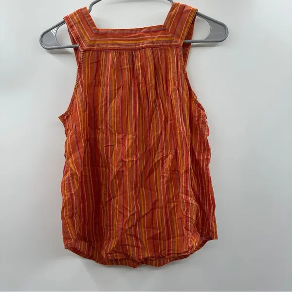 Universal Thread Orange Multicolor Striped Square Neck Sleeveless Top Size‎ XS - Image 2