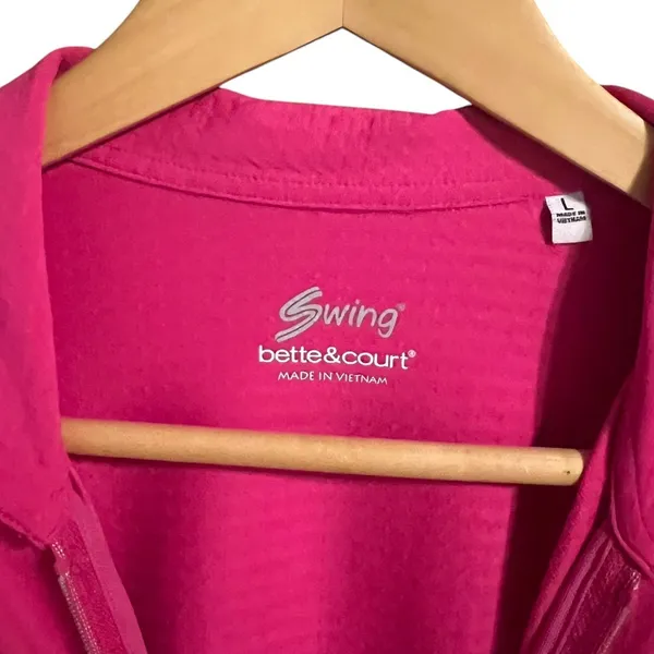 Bette & Court Swing Pink UPF 50 Quarter Zip Golf Top Moisture Wicking Large - Image 5