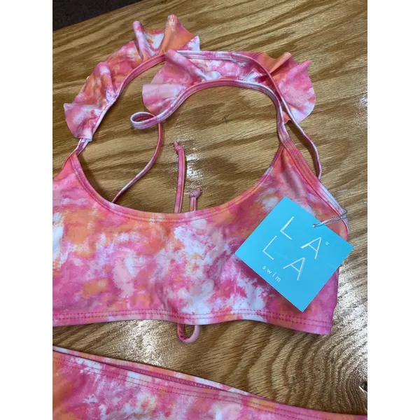 LA LA swim size medium NWT Pink/orange 2pc (b57) - Image 3
