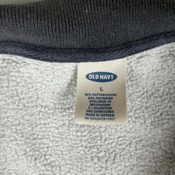 Vintage Old Navy Womens Large Quarter Zip Sweatshirt Grey - Image 7